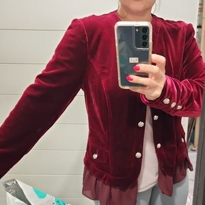 Velvet red blazer